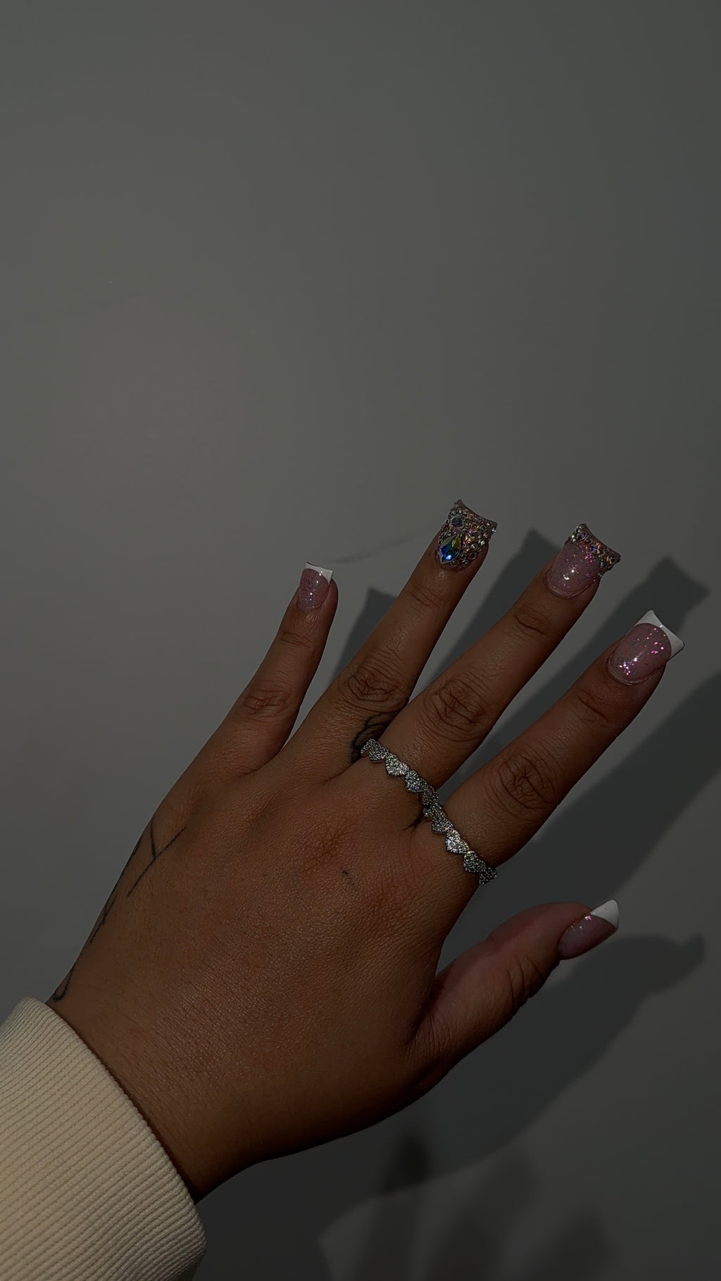 Silver Diamond Heart Shape Ring