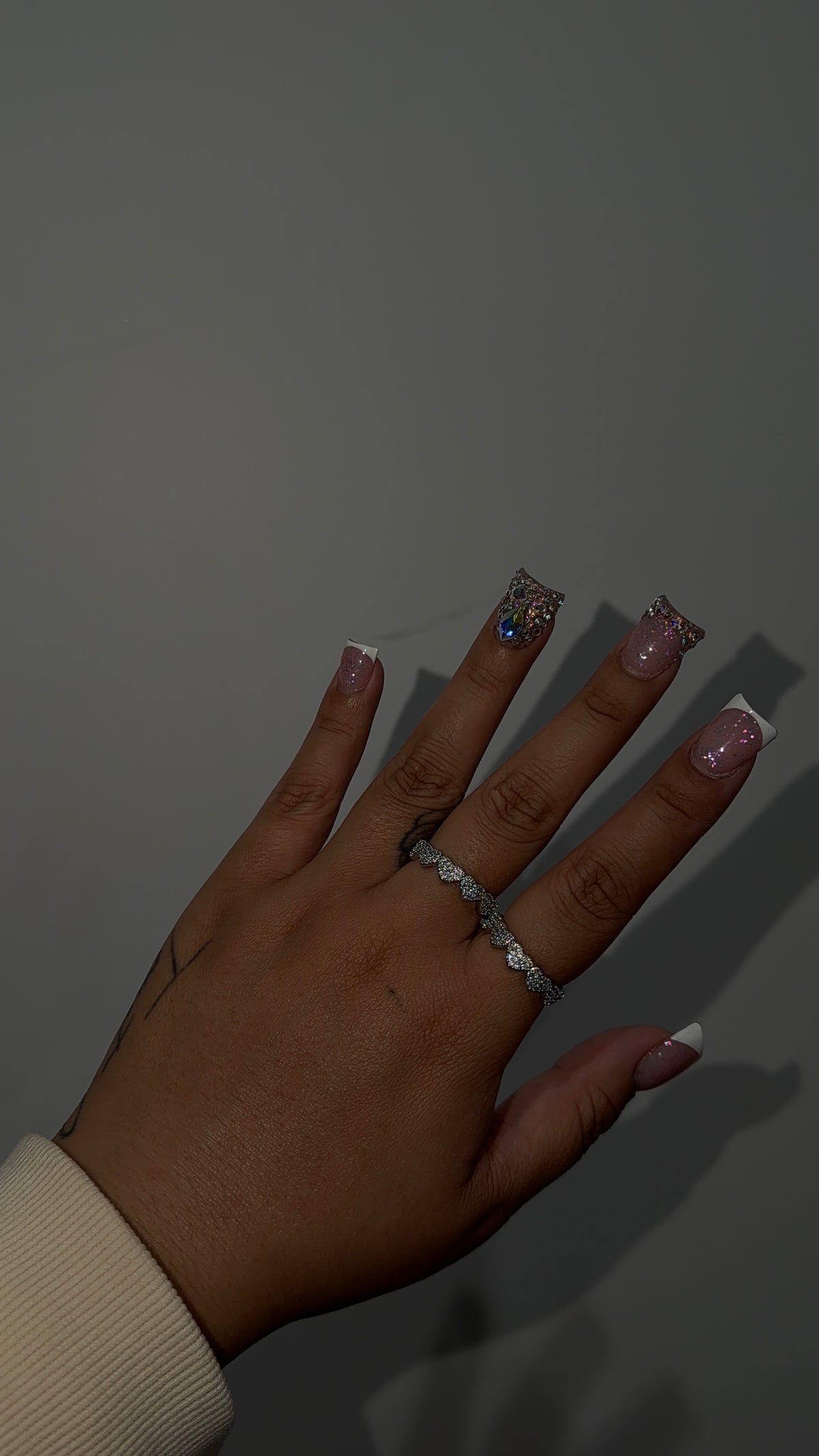 Silver Diamond Heart Shape Ring