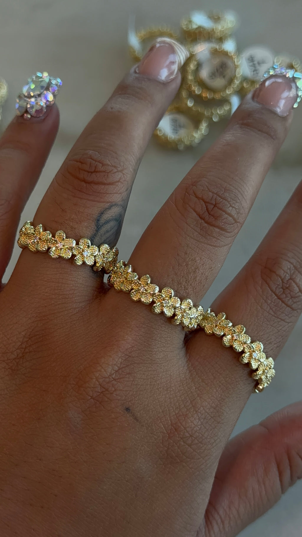 Bling Flower Band Ring