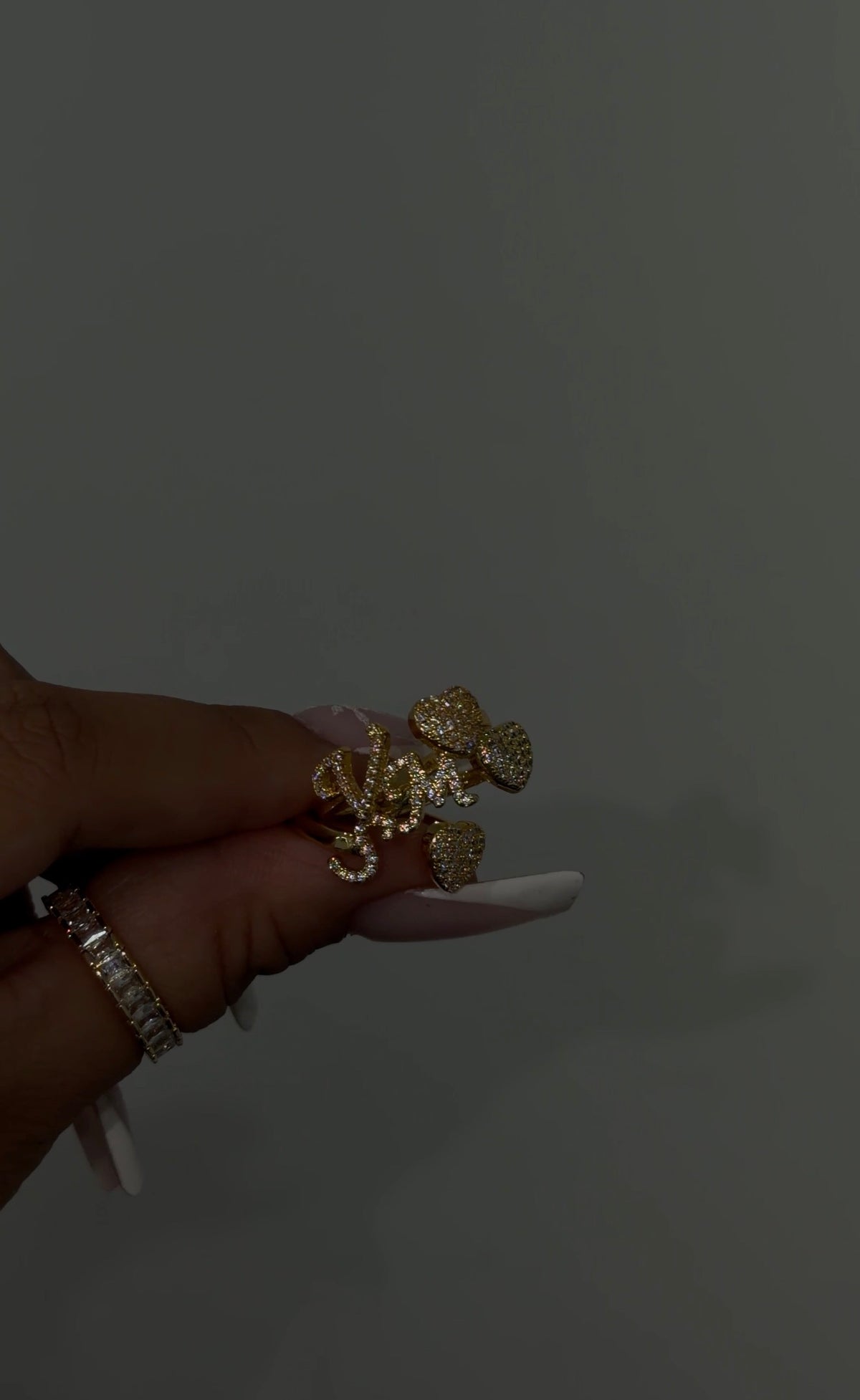 Initial Heart Diamond Ring