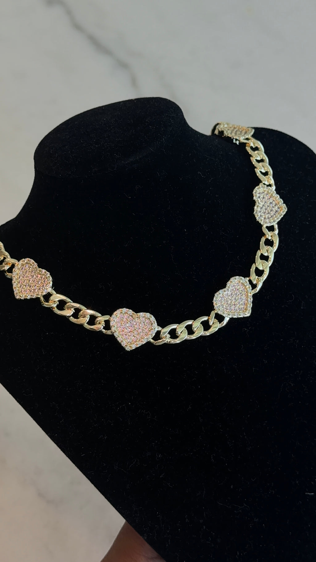 Thic Cuban Link Bling Heart Necklace