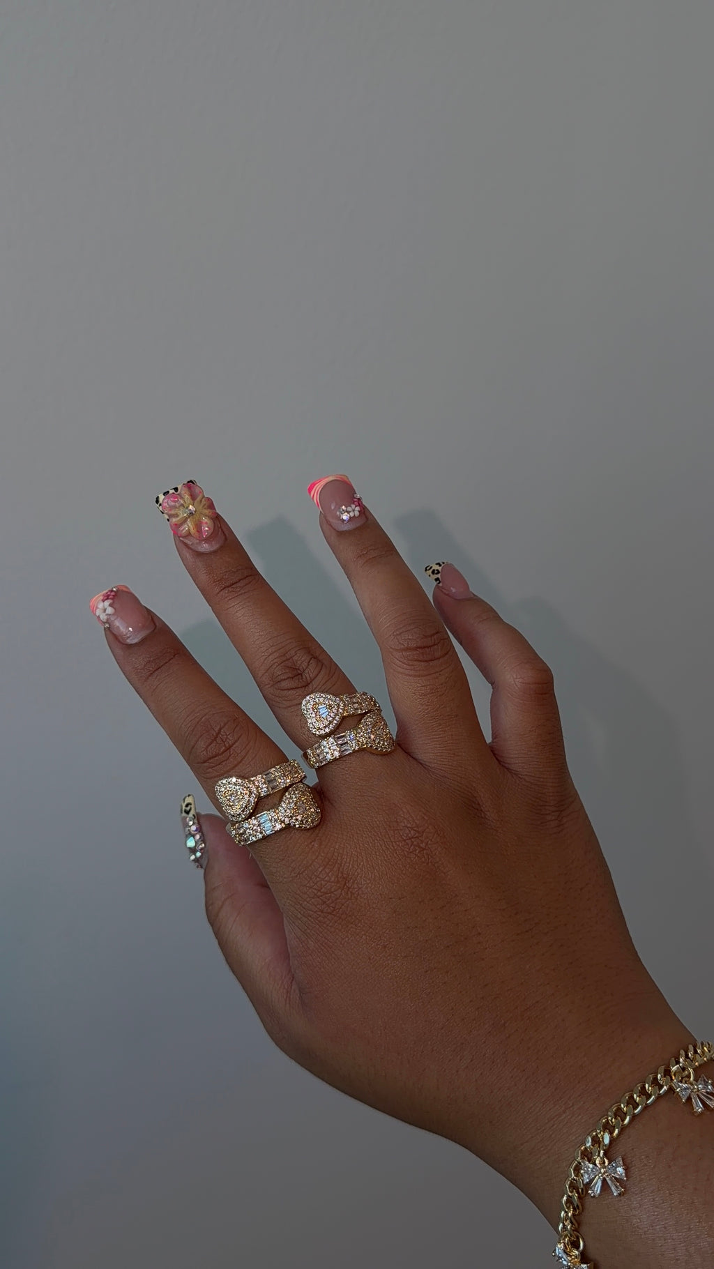 Big Bling Double Heart Ring