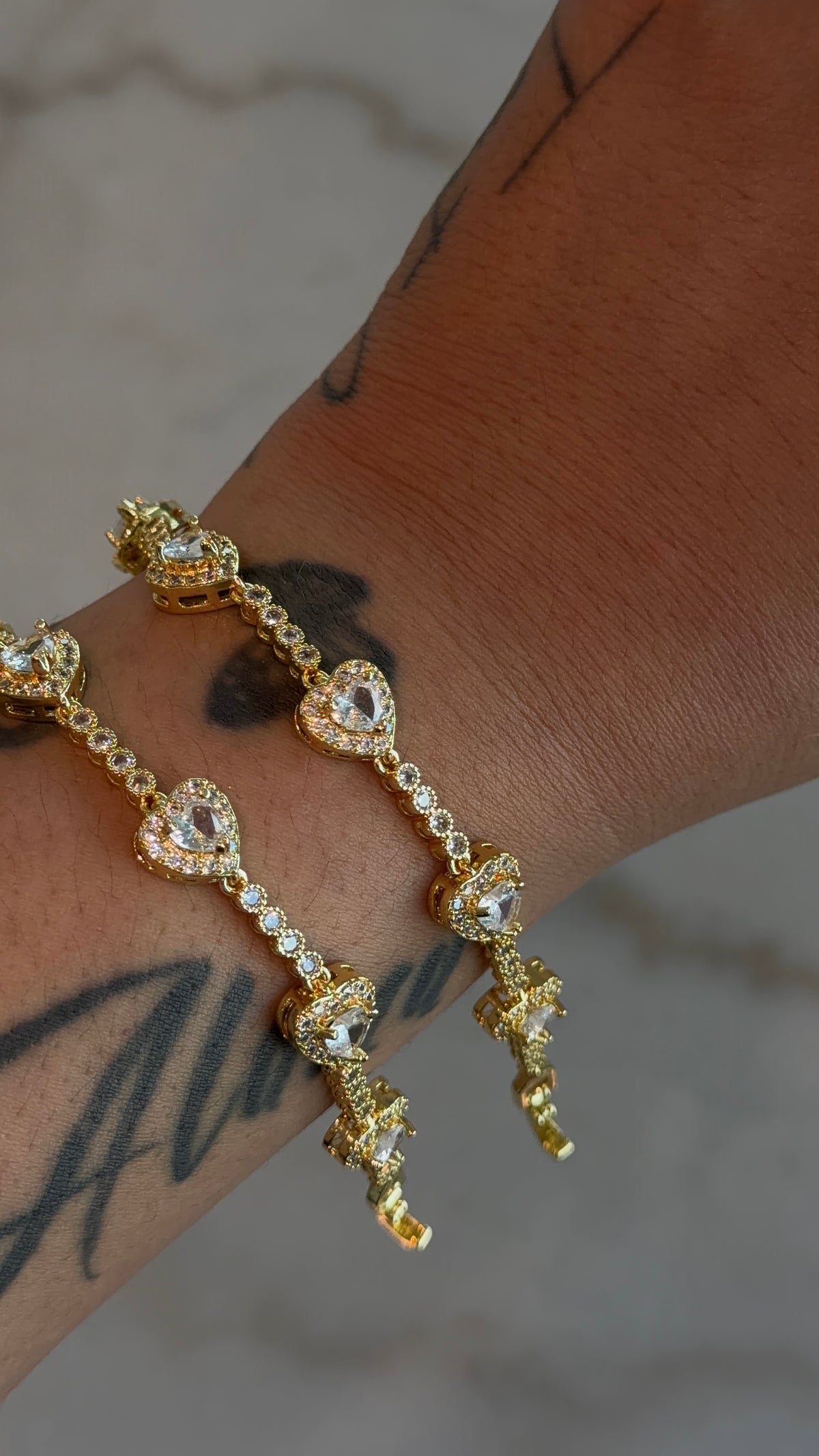 Classy Bling Heart Bracelet