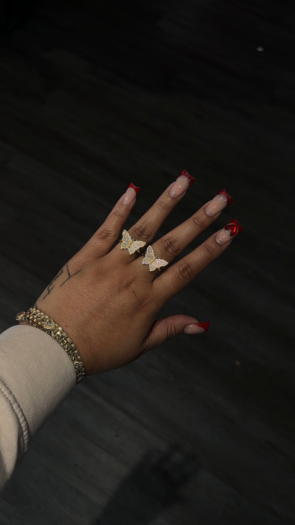 Pink Diamond Butterfly Ring