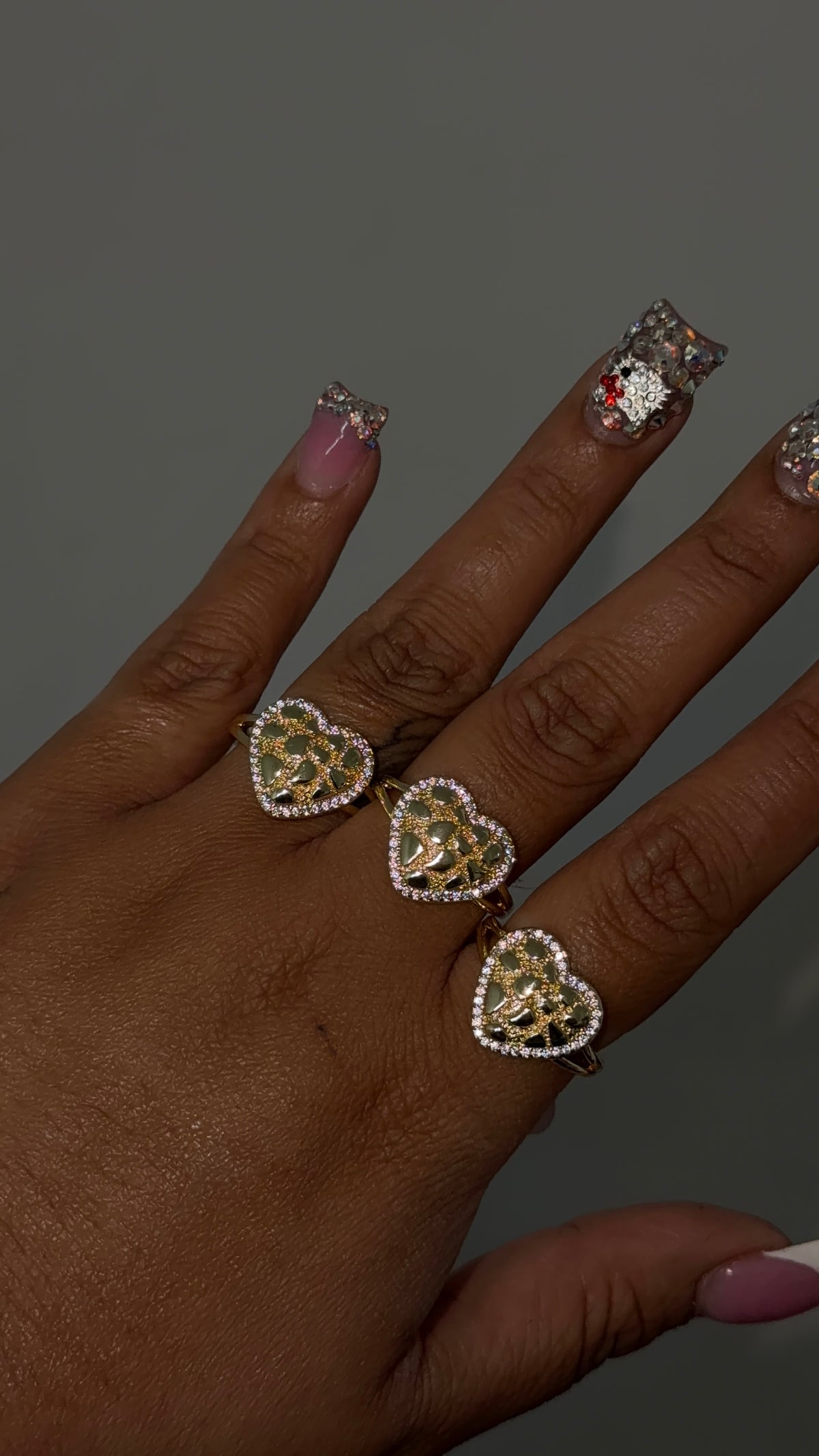 Diamond Heart Nugget Ring