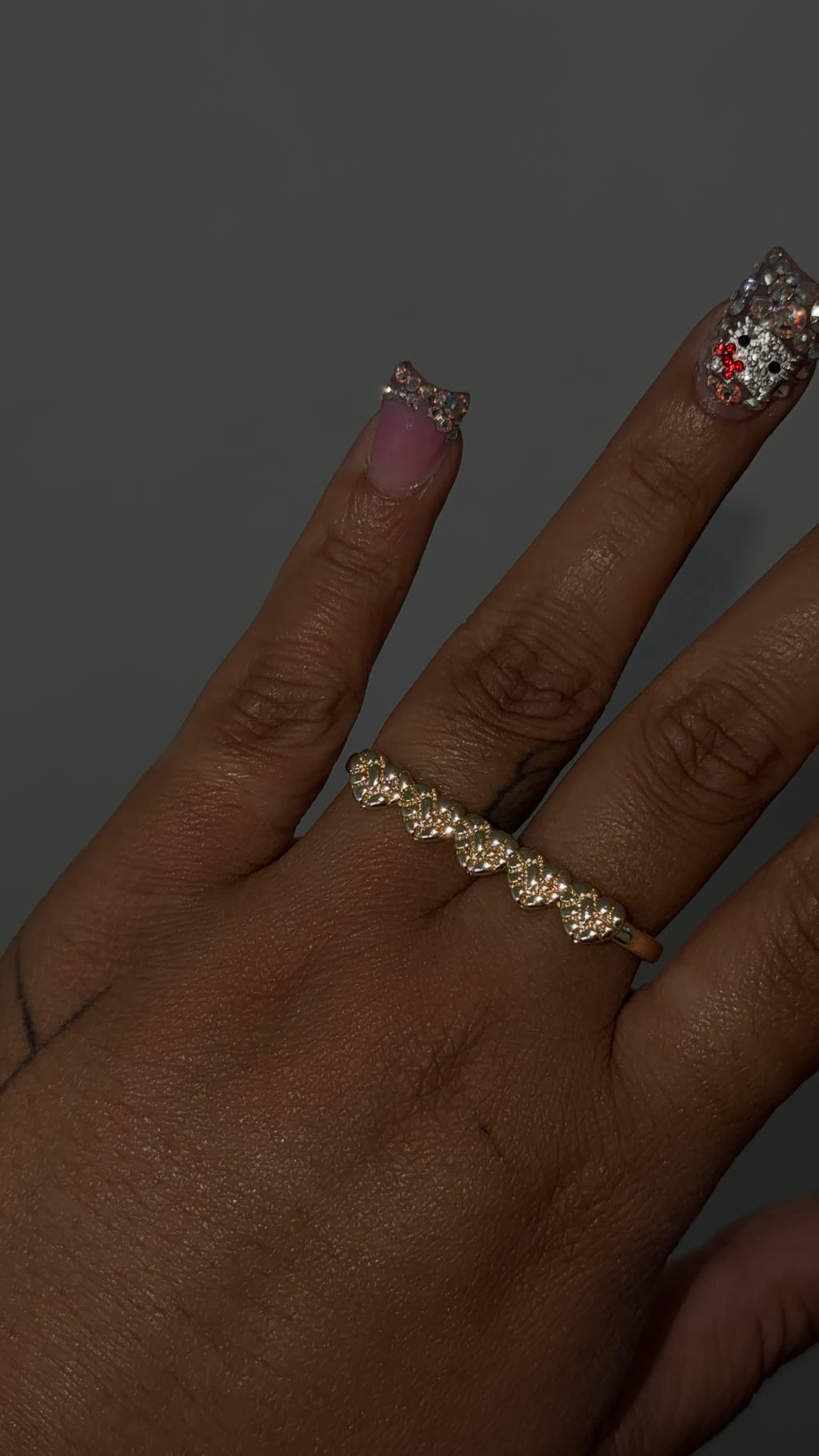 2 Finger Heart Nugget Ring