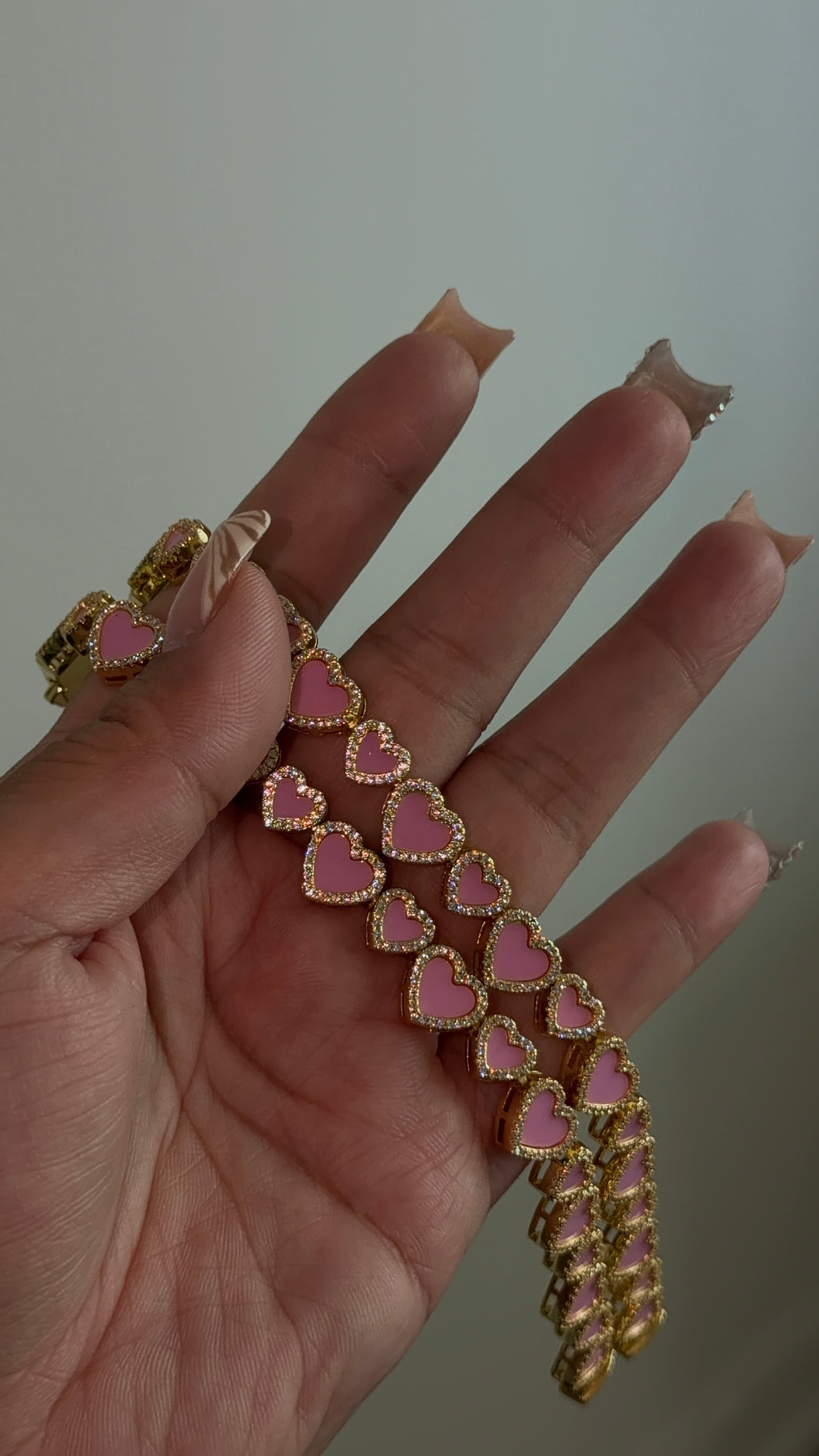 Luxxy Bling Pink Heart Bracelet