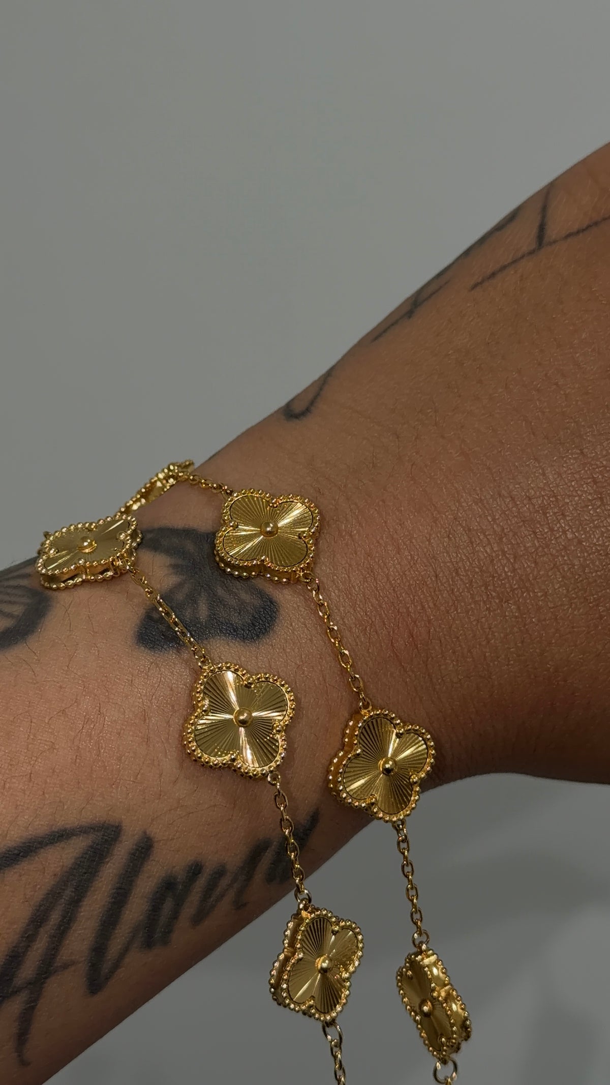 Gold 5 Clover Bracelet