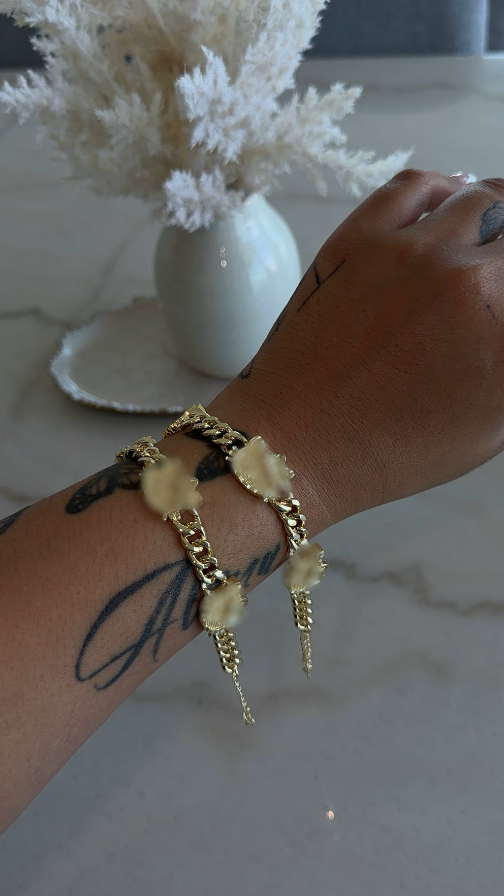 3 Face Kitten Cuban Link Bracelet
