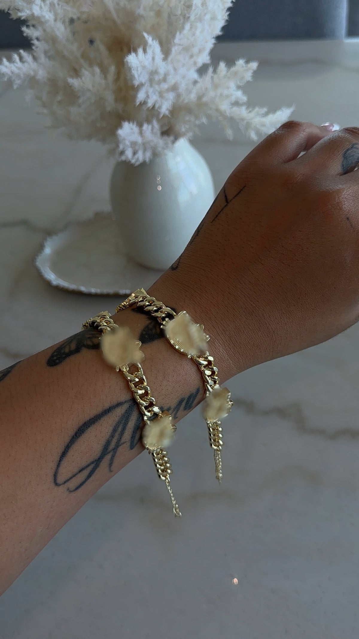 3 Face Kitten Cuban Link Bracelet