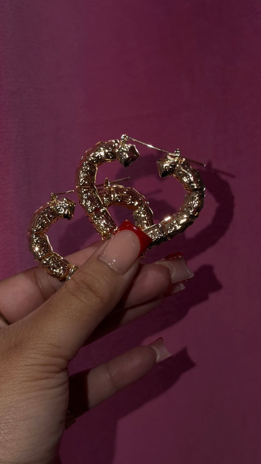 Medium Heart Bamboo Earrings