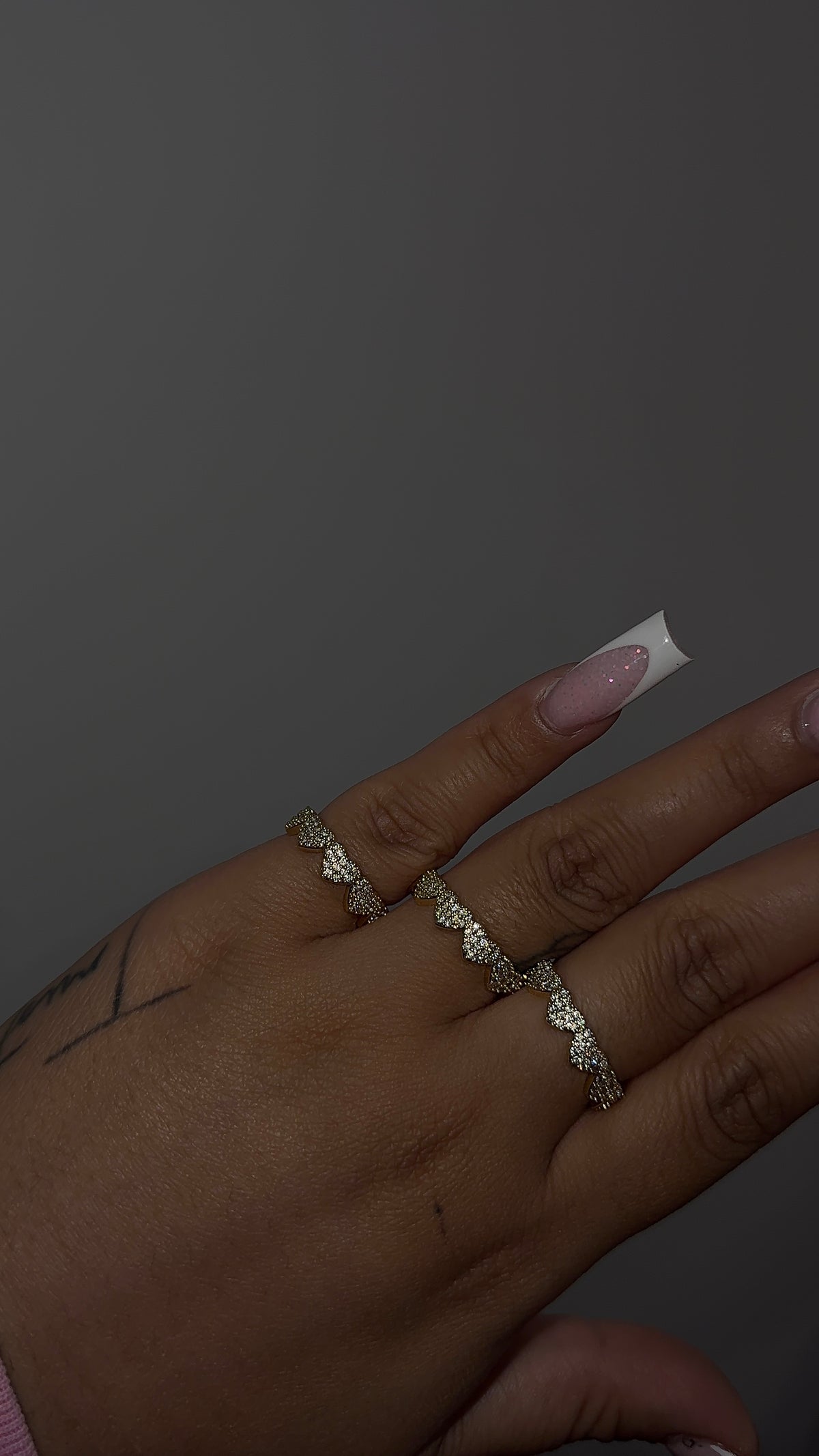 Diamond Heart Shape All Around Ring