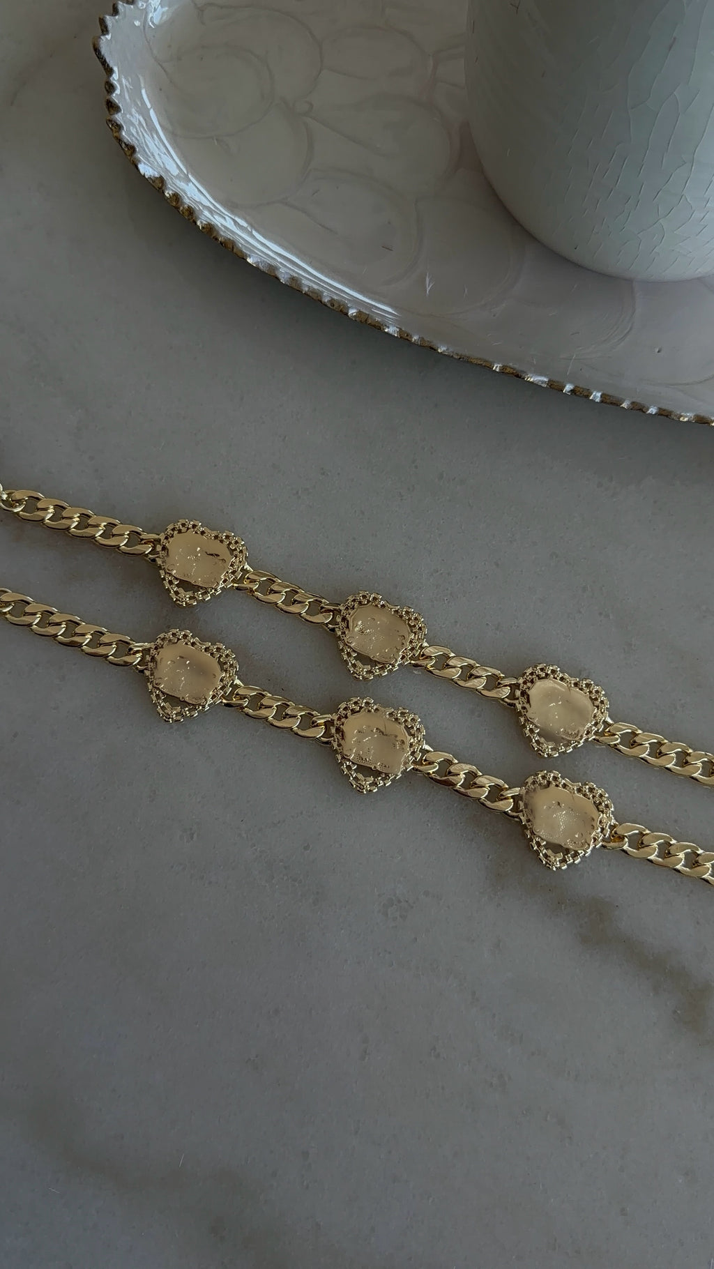Rollie Heart BB Face Cuban Link Bracelet