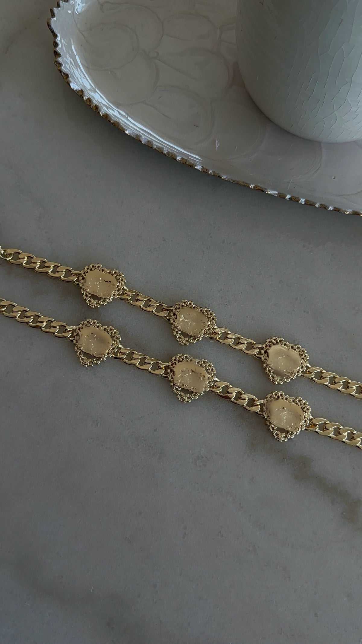 Rollie Heart BB Face Cuban Link Bracelet