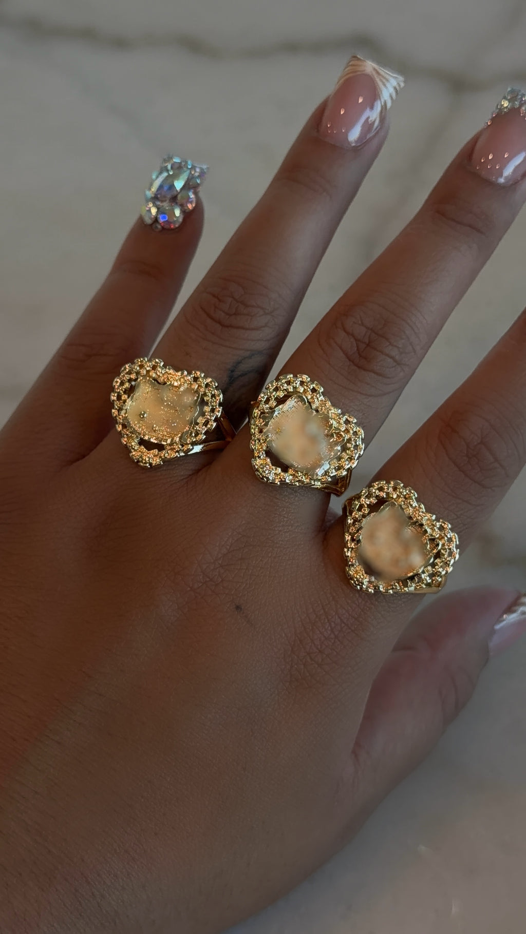 Rollie Heart Kitten Face Ring