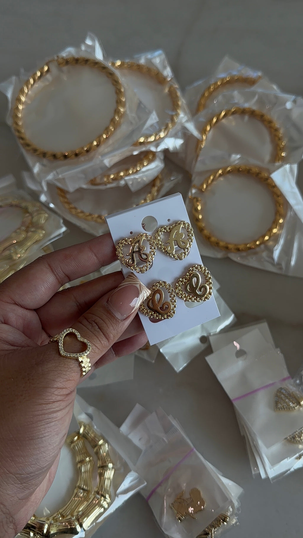 Initial Rollie Heart Stud (Custom)