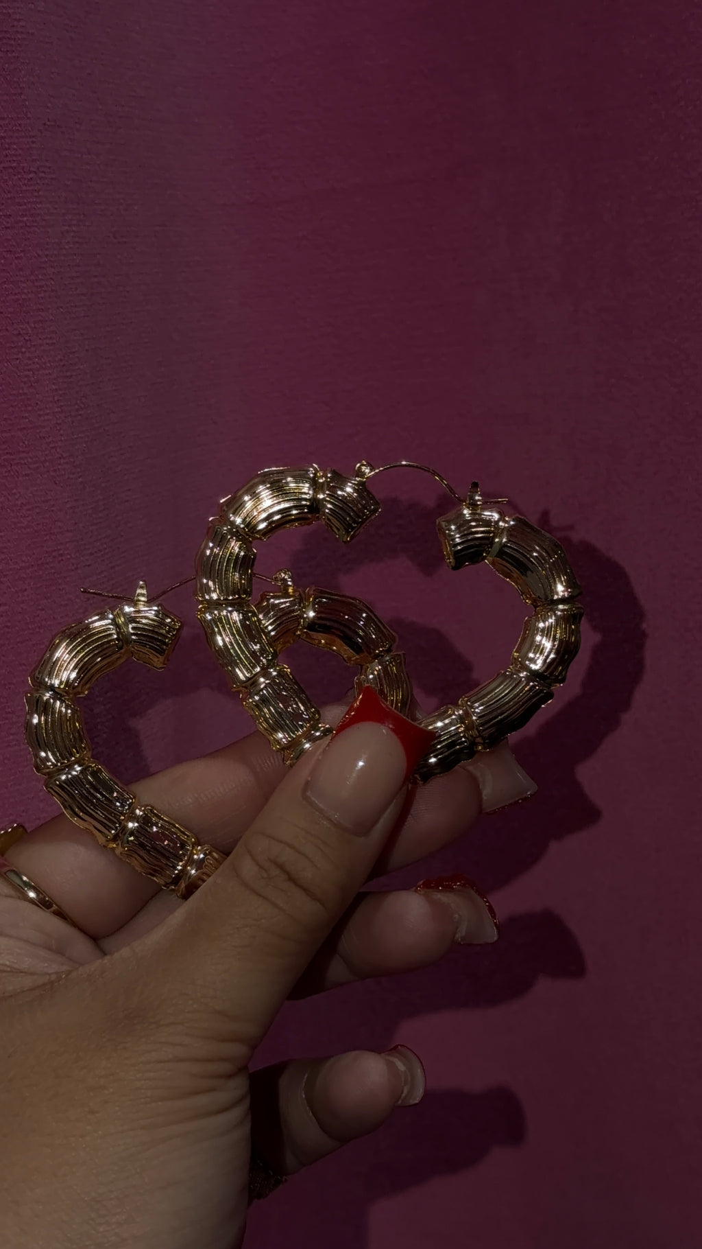 Big Heart Bamboo Earrings