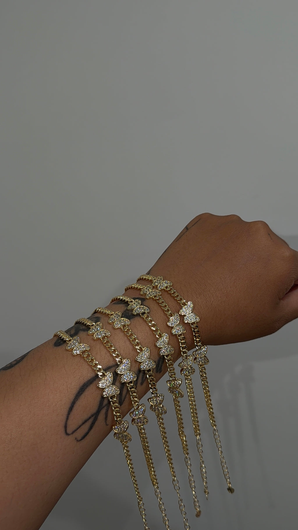 Bling Butterfly Cuban Link Bracelet