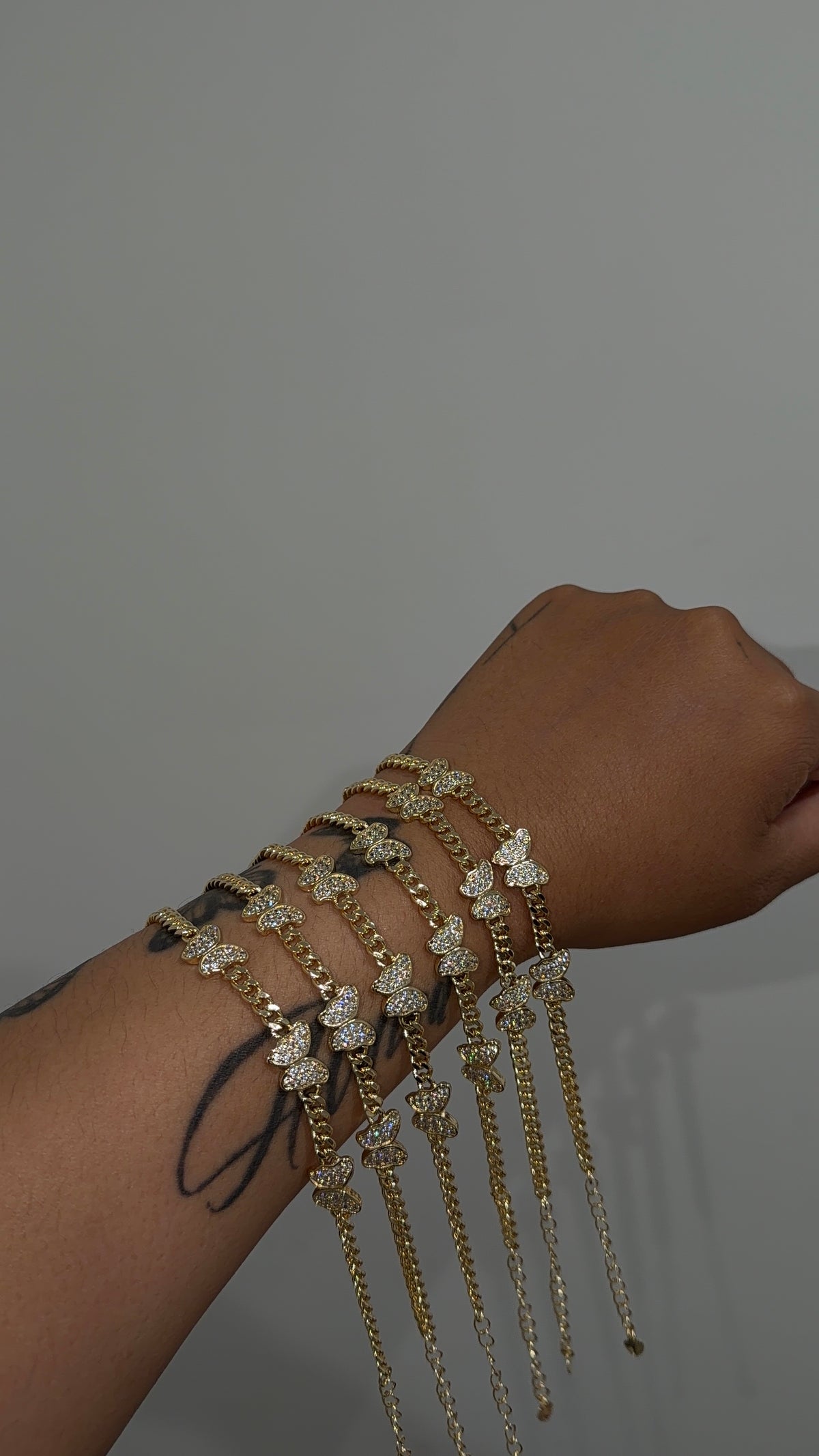 Bling Butterfly Cuban Link Bracelet