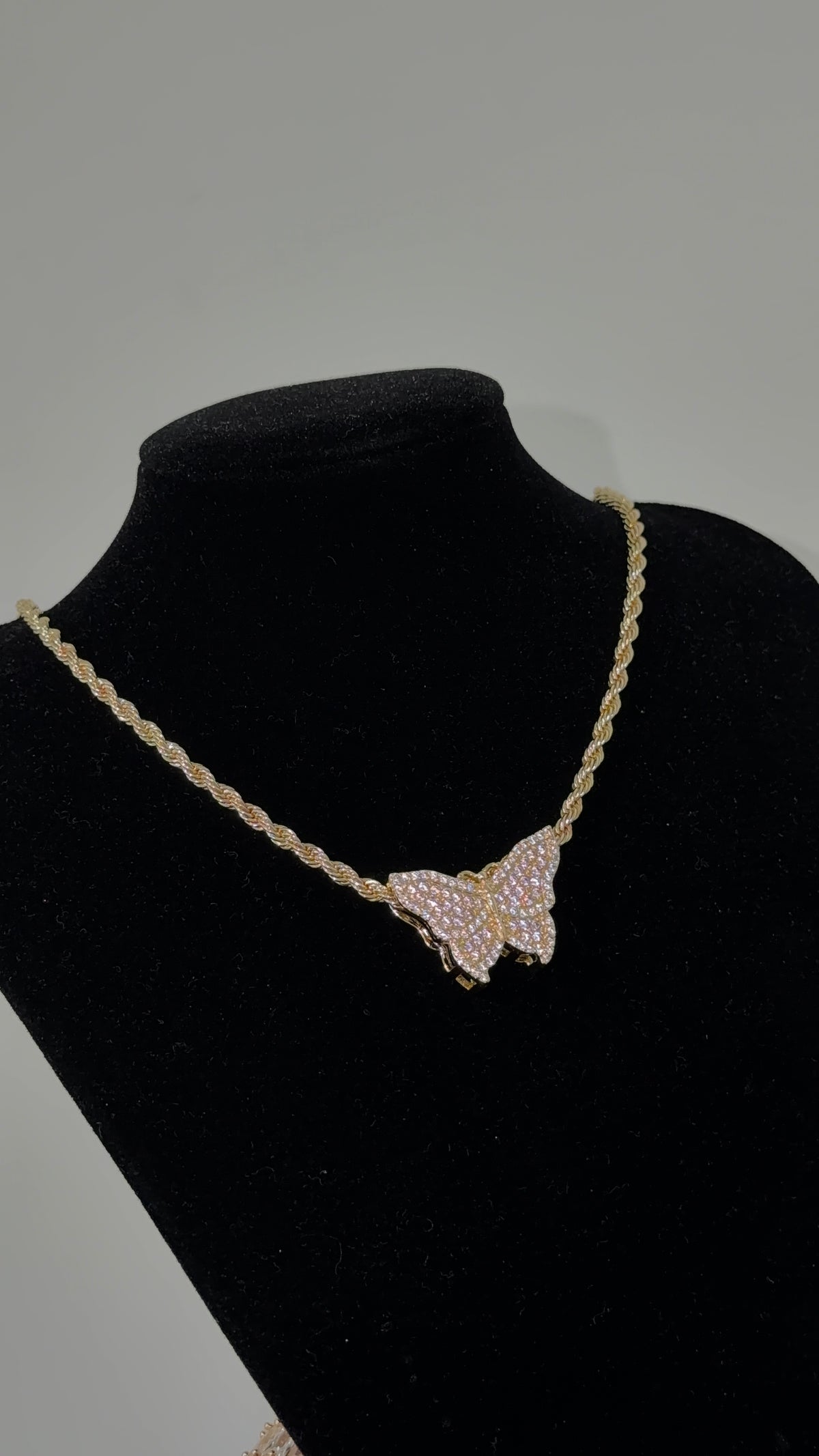 Pink Butterfly Slider Pendant Chain