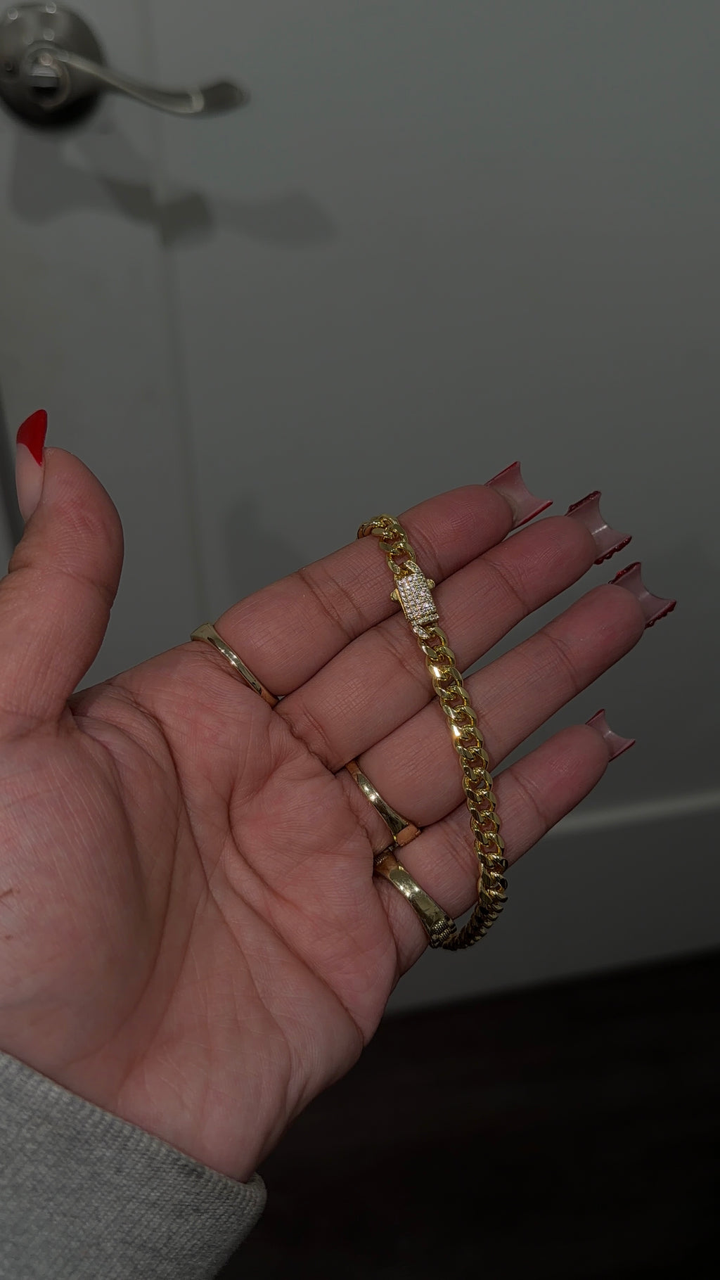 Cuban Link Diamond Lock Bracelet