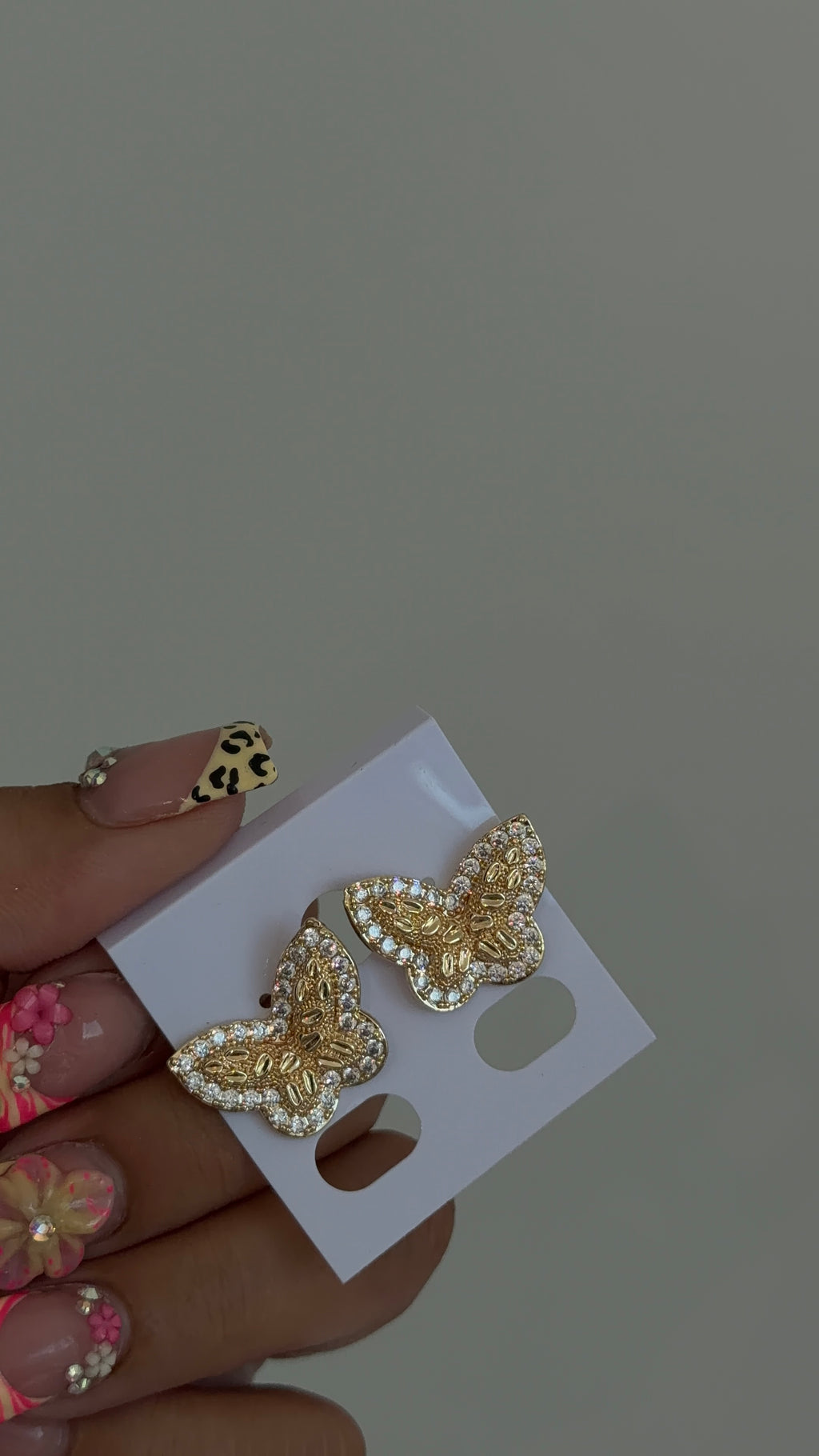 Big Bling Butterfly Nugget Earrings