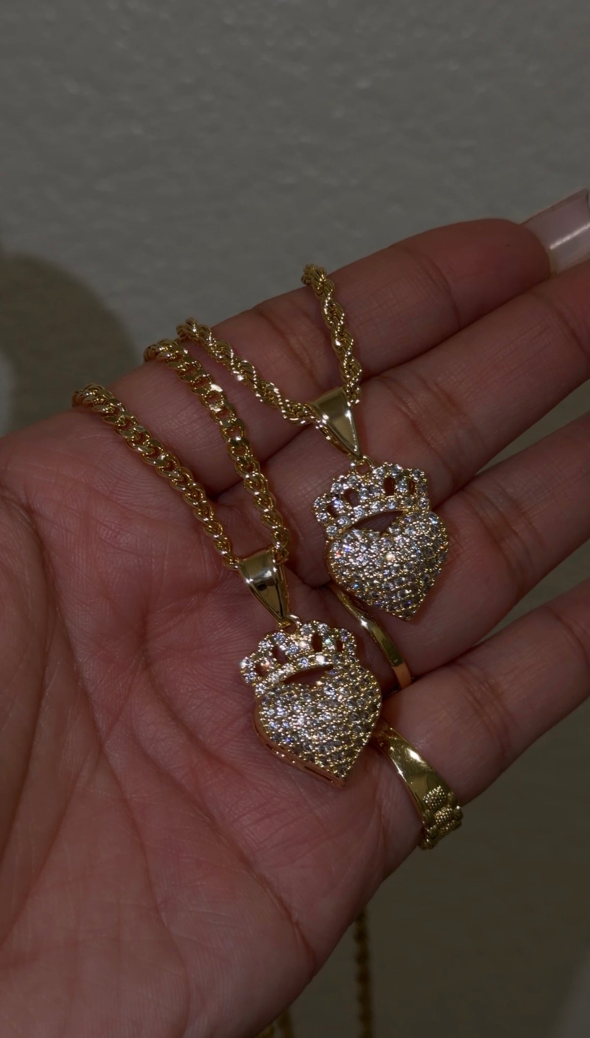 Crown Heart Diamond Necklace
